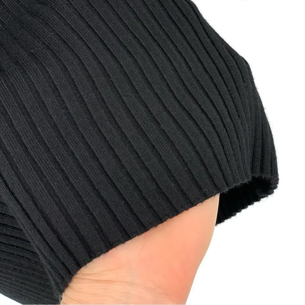 INC International Concepts Horse-bit Ribbed Sweater Black S